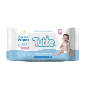 Toallas Húmedas Tutte Aqua Wipes, 60 Unidades