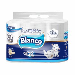Papel Higiénico Blanco del Sur, 24 Rollos, 25 Metros, Doble Hoja