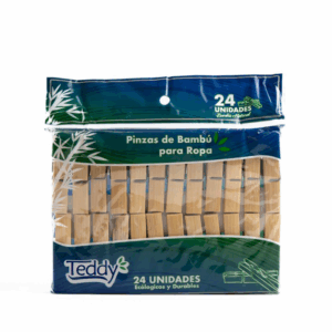 Pinzas de Bambú para Ropa, Teddy, 24 Unidades