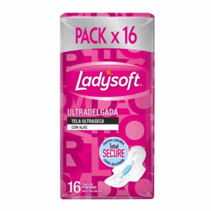 Toalla Ladysoft Ultra Seca, 16 unidades
