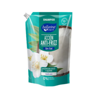 Shampoo Ballerina Antifrizz, Aceite de Coco y Jasmín, 750 ml