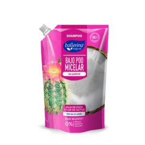 Shampoo Ballerina Bajo Poo, Agua de Coco y Flor de Cactus, 750 ml
