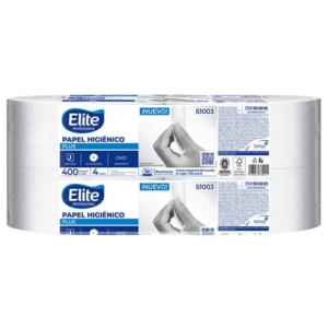 Papel Higiénico Élite Jumbo, 400 mts x 4 Unidades