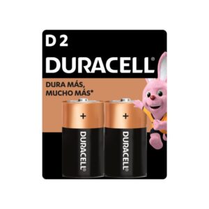 Pila Alcalina Duracell D 1.5 V, 2 Unidades
