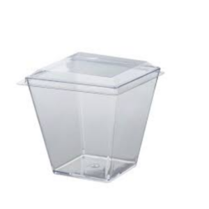 Vaso Pote Acrílico con Tapa, 8 oz