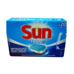 Tabletas Lavavajilla Sun 3 en 1, 20 unidades