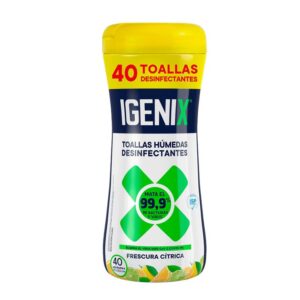 Toallas Desinfectantes Igenix, Frasco 40 Unidades